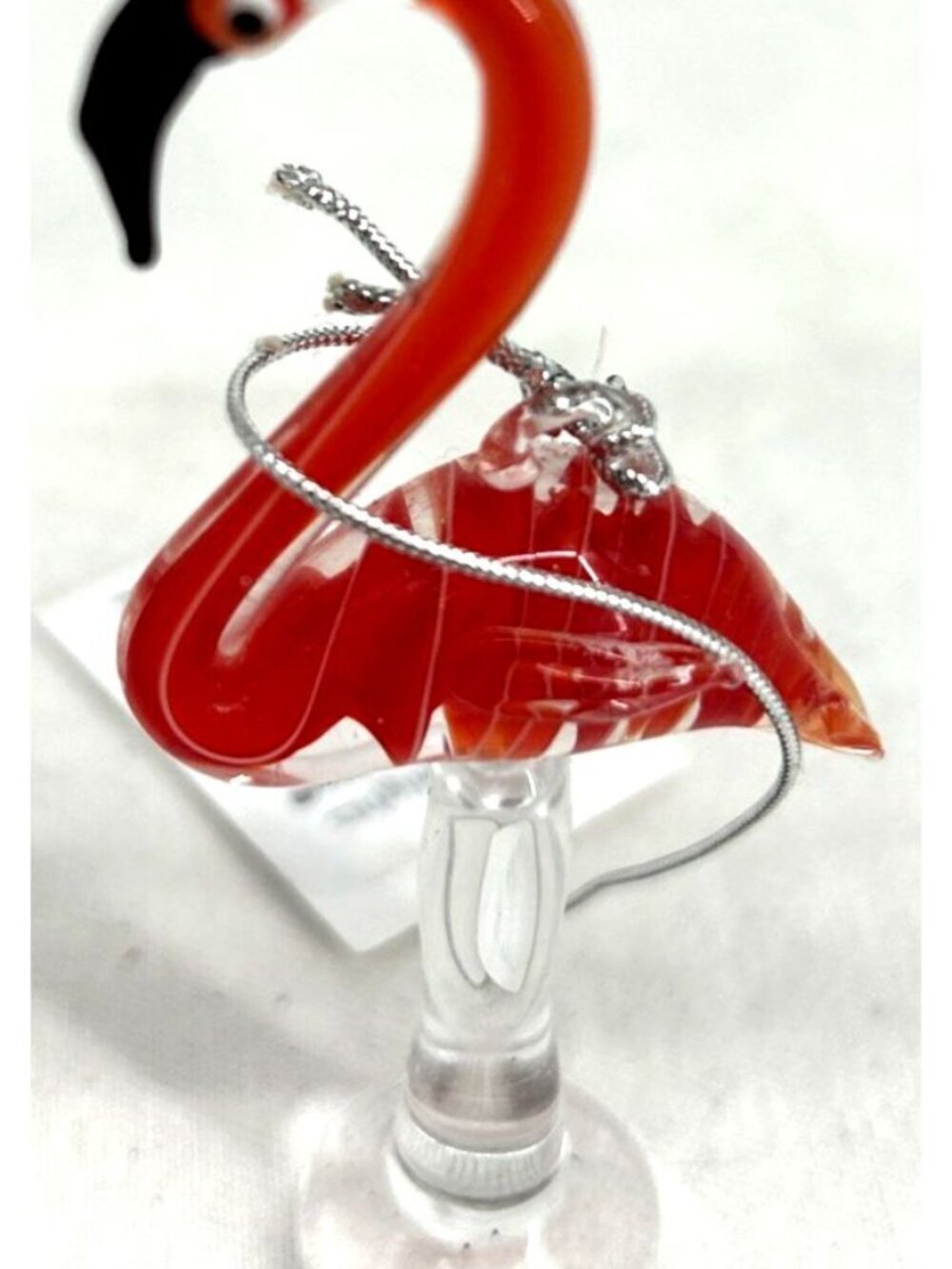 Pink Flamingo Blown Glass Ornament 3" New with Tags